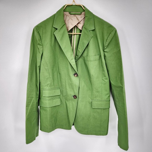 ALLEGRI Italian Blazer With Revers Collar in Green Size 12 - Picture 1 of 7